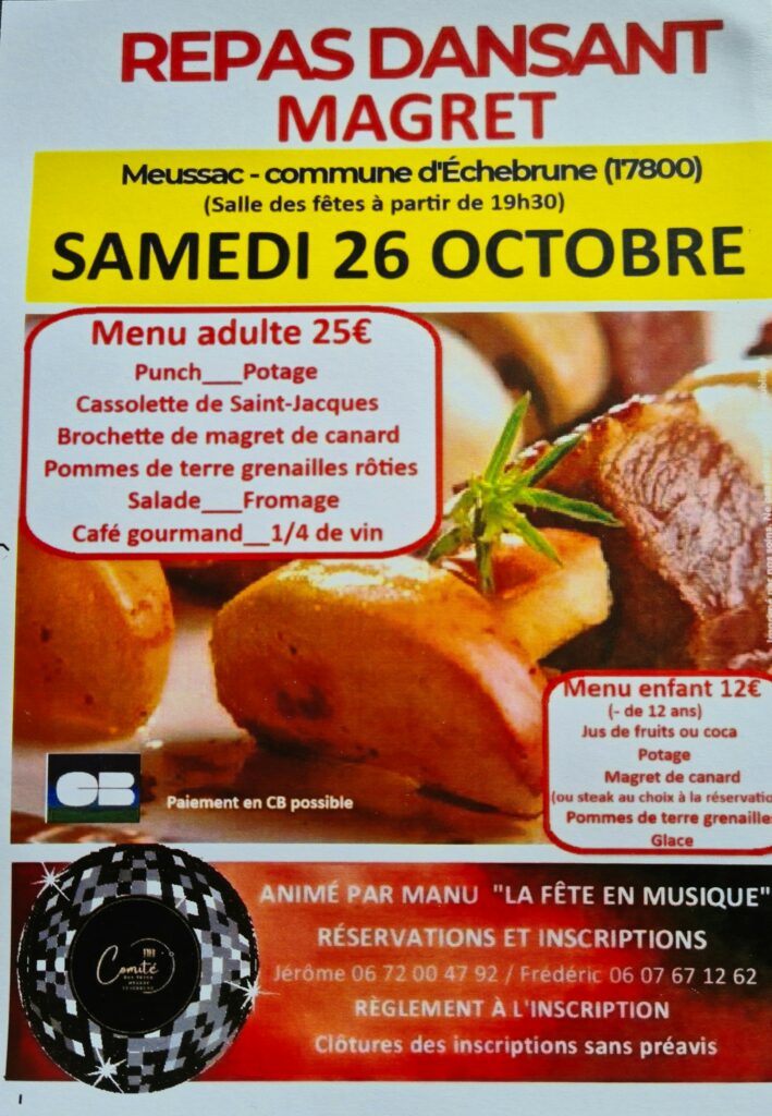 Repas dansant octobre 24